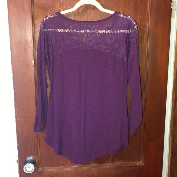 Express Purple Lace Top - Picture 2 of 3
